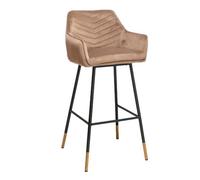 Sera V, Tabouret, Cadre Noir, Housse Taupe