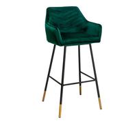 Sera V, Tabouret, Cadre Noir, Housse Vert Foncé