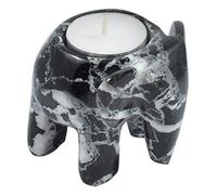 Serafino Bougeoir éléphant en marbre fossile de 7,6 cm (marbre noir)