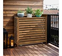SeraphicCharm Cache Climatiseur Exterieur Bois Massif Cache Clim Bois Balcon Support Pot De Fleur Housse Climatiseur Extérieur Bois Protection d'un Groupe Extérieur d'un Climatiseur(100x44x93cm)