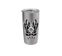 Séraphin Ange x Ailes x Yeux Blackwork Traditionnel Flash Gobelet isotherme en acier inoxydable double paroi