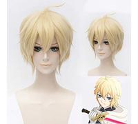 Séraphin de la fin Mikaela Hyakuya 35 cm courte droite Cosplay perruques pour homme garçons résistant à la chaleur cheveux synthétiques Anime faux cheveux