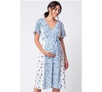 Seraphine Frill Sleeve Maternity Dress Blue Taille: 12 | Robes Outlet | Femme | Bleu