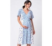 Seraphine Frill Sleeve Maternity Dress Blue Taille: 16 | Robes Outlet | Femme | Bleu