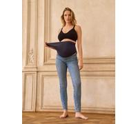 Seraphine Seraphine Blue Petite Tall Premium Organic Overbump Maternity Skinny Jeans