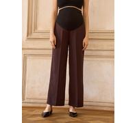 Seraphine Seraphine Dark Brown Chocolate Maternity Overbump Fluid Wide Leg Trousers