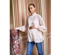 Seraphine Seraphine White Light Apricot Maternity Ruffle Blouse