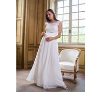Seraphine Seraphine White Silk Maternity Lace Bodice Wedding Dress White EU 42 (UK 14)