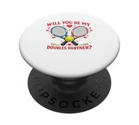Seras-tu Mon Partenaire de Double | Tennis Valentine PopSockets PopGrip Adhésif