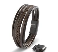 SERASAR Bracelet 'Braid' marron, Taille 25 cm