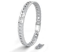 SERASAR Bracelet en Argent pour Homme Acier Inoxydable Bijoux Bileklik Erkek Chaîne de Bras