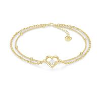 SERASAR Bracelet de Cheville Coeur Plaqué or 18 Carats pour Femme Chaine Plaque Cadeau Bijoux Soeur Maman