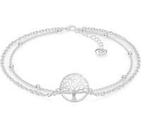 SERASAR | Bracelet de cheville en argent sterling [Life] avec argent blanc or | Couleur : argent | Longueur : 28cm