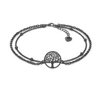SERASAR-Bracelet de cheville en argent sterling pour femme ""Life""-Noir-Accessoire de mode cadeau d'anniversaire parfait pour maman