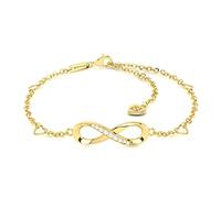 SERASAR Bracelet de Cheville Infini pour Femme Plaqué or 18 Carats Chaine Plaque Cadeau Bijoux Soeur Maman