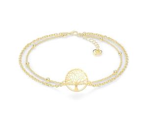 SERASAR Bracelet de Cheville Life pour Femme Plaqué or 18 Carats Chaine Plaque Cadeau Bijoux Soeur Maman