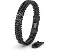 SERASAR Bracelet 'Edelstahlarmband "Franco"' noir, Taille 20 cm