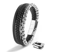 SERASAR Bracelet en cuir pour homme 20cm Bracelet en argent pour homme Bracelet pour homme Bijoux de bras Bijoux en cuir Bracelet de bijoux pour homme Bracelet tressé Bracelet Bracelet