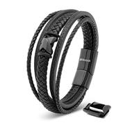 SERASAR Bracelet 'Flake' noir, Taille 23 cm