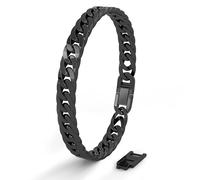 SERASAR Bracelet Garçons Noir Homme Hommes Bijoux en Acier Inoxydable Tresse Wrap pour Cadeau D’anniversaire
