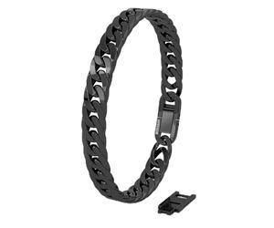 SERASAR Bracelet Garçons Noir Homme Hommes Bijoux en Acier Inoxydable Tresse Wrap pour Cadeau D’anniversaire