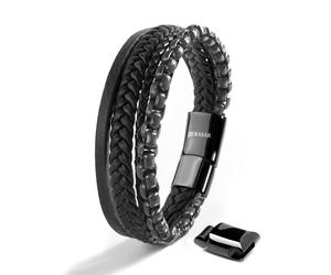 SERASAR Bracelet 'Hero' noir, Taille 20 cm
