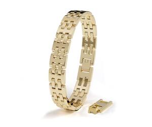 SERASAR Bracelet Homme Acier Inox Or Cadeau Premium Anniversaire Papa 23cm | 316L Chirurgical, Design Épuré, Sans Rouille, Maillons Solides, Rallonge +1.5cm, Durabilité Renforcée, Résistant à l’Eau