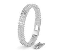 SERASAR Bracelet Homme Acier Inoxydable Argent Bijoux Chaîne Cubain 20cm