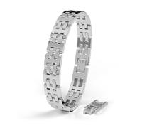 SERASAR Bracelet Homme Acier Inoxydable Argent Bijoux Chaîne Cubain 20cm