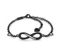 SERASAR Bracelet Infini pour Femme en Noir Bracelet Jonc Femme Bracelet Infini Ado Fille Bracelet Infini Femme Bracelets pour Fille Bracelets pour Femmes Idee Cadeau Femme Cadeau Femme Anniversaire