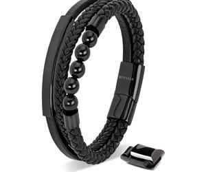 SERASAR Bracelet 'Pearl' noir, Taille 17 cm