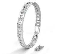 SERASAR Bracelet pour Hommes en Acier Inoxydable Argent Bijoux