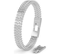 SERASAR | Bracelet premium en acier inoxydable pour hommes [Franco] |Acier chirurgical 316L inoxydable | Imperméable | Fermeture sécurisée | Boîte à bijoux incluse | Couleur : argent | L��ngueur : 17c