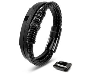 SERASAR Bracelet 'Shine' noir, Taille 17 cm