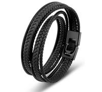 SERASAR Bracelet 'Wrap' noir, Taille 20 cm