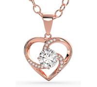 SERASAR Chaine Or Rose Bijoux Femme Argent 925 Sterling 18K Collier Coeur ras du cou St Valentin Anniversaire