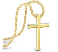 SERASAR Chaine or Croix Homme - 60cm Avec Chrétienne Crucifix Cadeau De Noël Mariage Collier