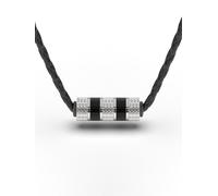 SERASAR | Collier en cuir pour hommes [solide] avec argent en acier inoxydable | Couleur : Argent | Longueur : 60cm