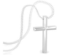 SERASAR Collier Croix Femme Argent Jésus Avec Pendentif Bijoux Acier Inox