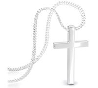 SERASAR Collier Croix Femme Argent Jésus Avec Pendentif Bijoux Acier Inox