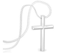 SERASAR Collier Croix Femme Argent Jésus Pendentif Acier Inoxydable