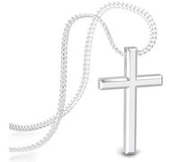 SERASAR Collier Croix Femme Argent Jésus Pendentif Acier Inoxydable