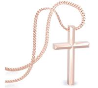 SERASAR Collier Croix Femme Or Rose 18 Carats Acier Inoxydable