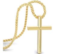 SERASAR Collier Croix Homme avec Pendentif - 50cm Chaine Or Bijoux Plaqué Idée Cadeau Anniversaire Fête des Pères Punk Rock Saint Valentin