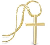 SERASAR Collier Croix Hommes avec Pendentif Bijoux en Or Chaîne Plaquée Idée de Cadeau pour Anniversaire Fête des Pères Punk Rock Saint-Valentin