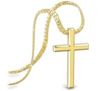 SERASAR Collier Croix Hommes avec Pendentif Bijoux en Or Chaîne Plaquée Idée de Cadeau pour Anniversaire Fête Des Pères Punk-Rock Saint-Valentin