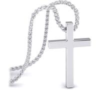 SERASAR Collier Croix Pour Homme en Acier Inoxydable 60cm - Bijoux Chaîne Argent Femme 925 Cadeau D'anniversaire