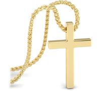 SERASAR Chaine or Croix Homme - 60cm Avec Chrétienne Crucifix Cadeau De Noël Mariage Collier