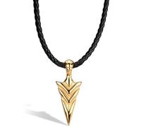 SERASAR | Collier en Cuir pour Homme Avec Pendentif ""Arrow"" en Or | Cadeau Parfait | Avec Boîte à Bijoux | Modèle N009-50
