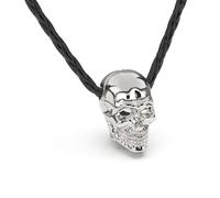 SERASAR | Collier en Cuir pour Homme Avec Pendentif ""Skull"" en Argent | Cadeau Parfait | Avec Boîte à Bijoux | Modèle N017-50